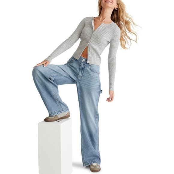 Womens Baggy Jean Tencel Cotton Small Short Relaxed Low Rise Casual - Picture 1 of 4